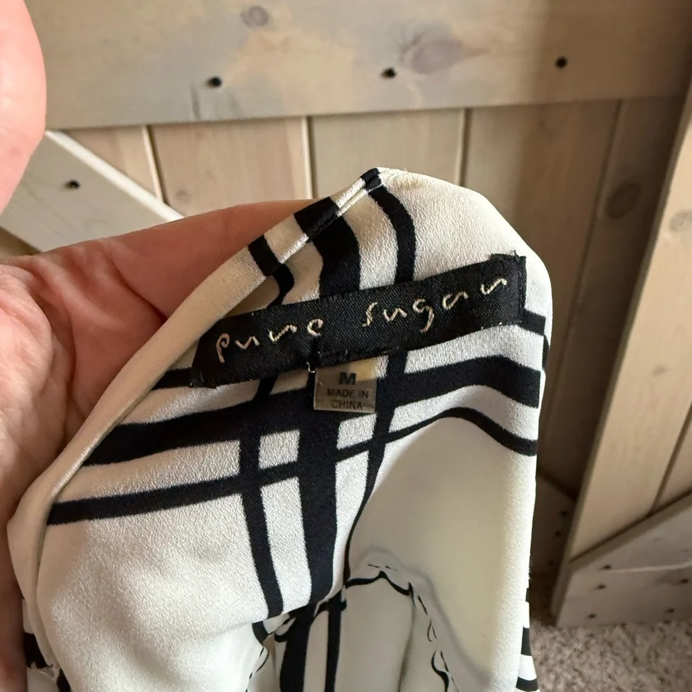 Pure Sugar Windowpane Plaid Cross Front Blouse - Picture 2 of 7